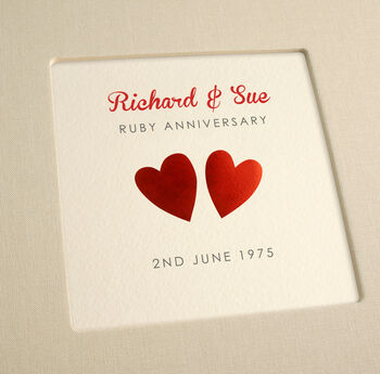 Personalised Ruby Wedding Anniversary Photo Album, 2 of 9