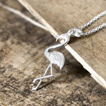 Sterling Silver Flamingo Necklace, 3 of 4