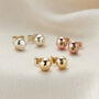 9ct Gold Molten Orb Birthstone Stud Earrings, thumbnail 3 of 8