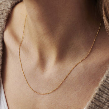 Solid 9ct Gold Figaro Chain Necklace, 2 of 6