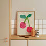 Cherry Poster, Cherry Illustration, Mid Century Print, thumbnail 8 of 10