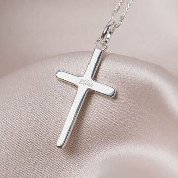 Personalised Sterling Silver Cross Necklace, 2 of 10