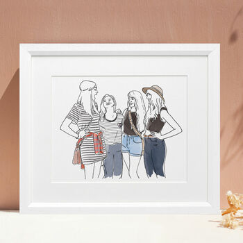 Personalised Friends Or Family Group Drawing, 2 of 7