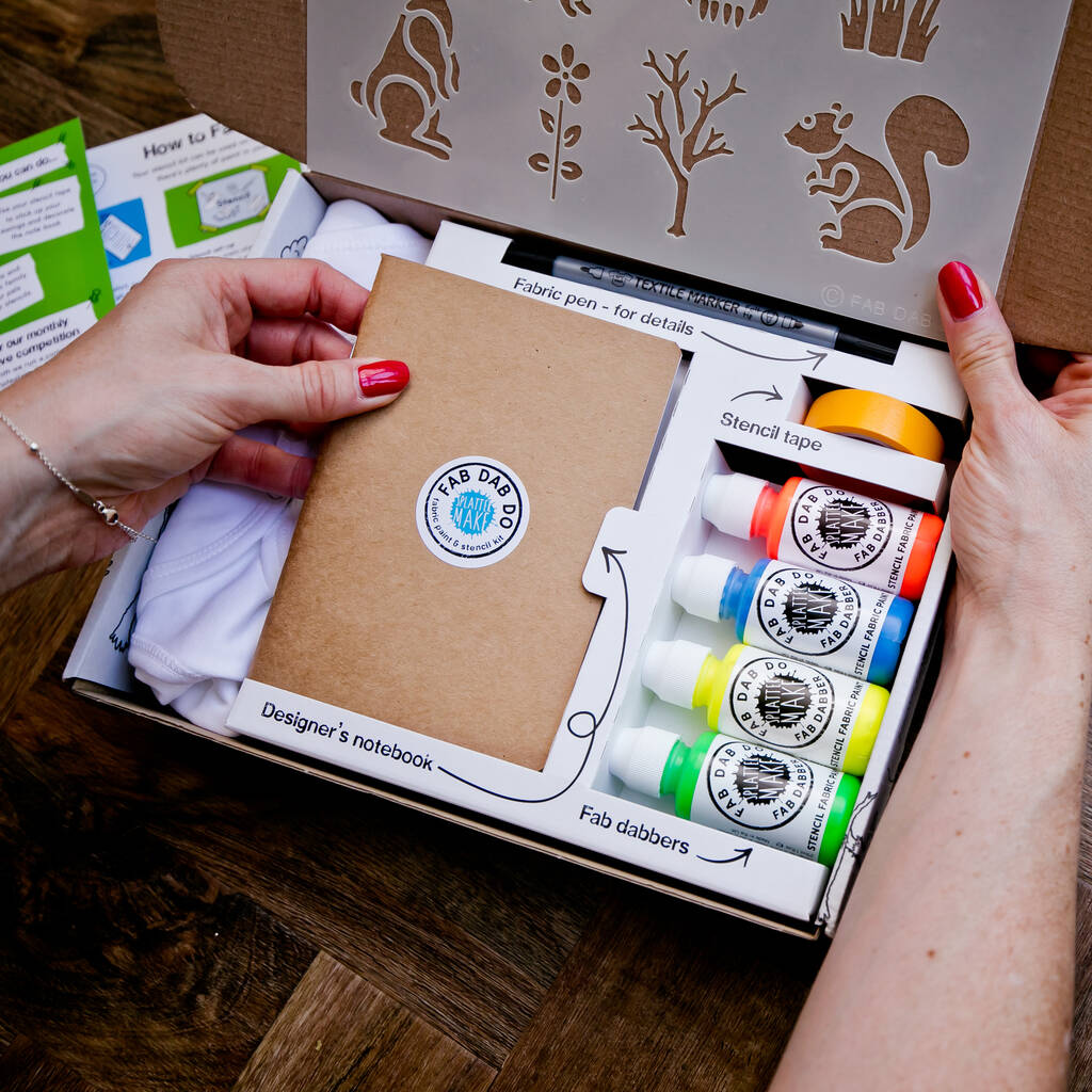 Image of Fab Dab Boo Woodland Craft Stencil Kit For Baby Clothes