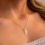 Sterling Silver Bar, Heart And Birthstone Necklace, thumbnail 1 of 11