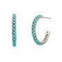 Halo Radiance Turquoise Silver/Gold Hoop Earrings, thumbnail 5 of 12