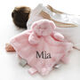 Personalised Fluffy Pink Teddy Baby Comforter, thumbnail 2 of 5