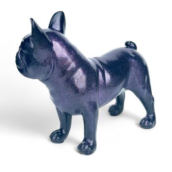 Standing French Bulldog Figurine, Purple Sparkle Finish, 6 of 7