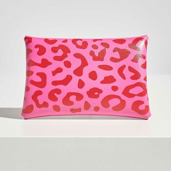 Personalised Fuchsia Leopard Leather Card + Coin Purse, 4 of 6