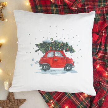 Driving Home For Christmas Car Cushion, 3 of 4