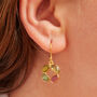 Tourmaline Flower Gold Plated Silver Drop Earrings, thumbnail 1 of 7