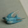 Blue Swallow Bird Brooch, thumbnail 1 of 7