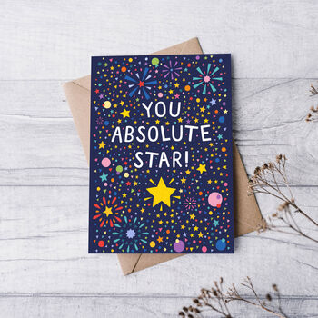 You Absolute Star, Congratulations Card, Well Done Card, 2 of 3