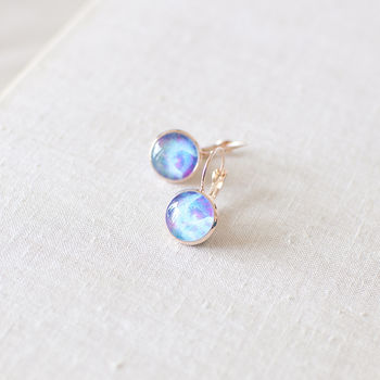 Blue And Magenta Galaxy Earrings, 6 of 8