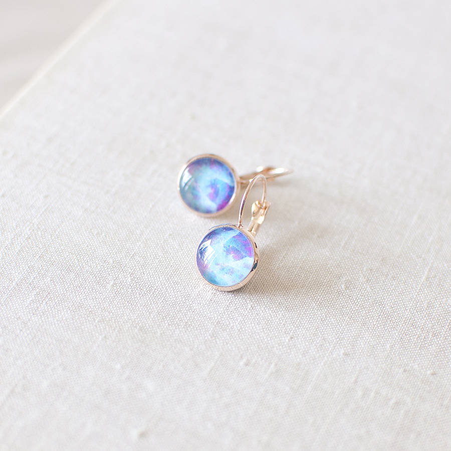 Blue And Magenta Galaxy Earrings By Juju Treasures | notonthehighstreet.com