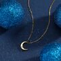 Crescent Moon With Starburst Cz Necklace, thumbnail 5 of 11