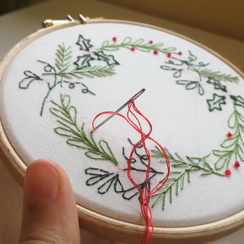 Christmas Wreath Embroidery Kit, 3 of 5