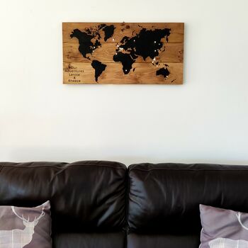 Personalised Light Up Oak Map, 3 of 7