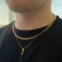 Mini Initial Letter Pendant Necklace For Men, thumbnail 3 of 11