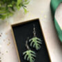 Plant Leaf Silver Plated Earrings Letterbox Gift Set, thumbnail 5 of 12