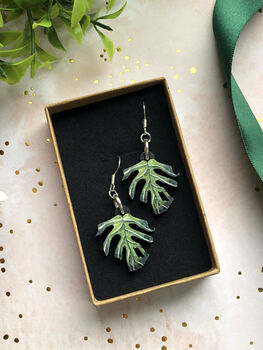 Plant Leaf Silver Plated Earrings Letterbox Gift Set, 5 of 12