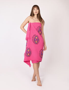 Pink Eye Organic Cotton Peshtemal Towel, 2 of 6