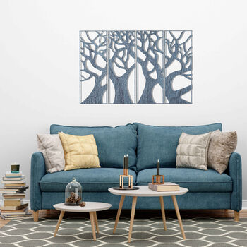 Four Piece Wooden Tree Modern Wall Art For Any Room, 11 of 12