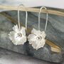 Handmade Silver Flower Drop Earrings, thumbnail 1 of 3