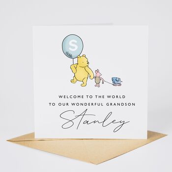 Winnie The Pooh With Piglet New Baby Girl Card, 2 of 2
