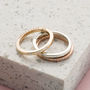 Personalised 9ct Gold Triple Diamond Stacker Ring, thumbnail 2 of 5