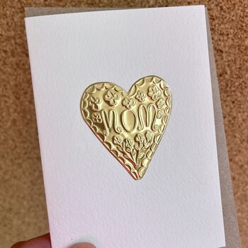 Personalised Gold Foil Heart Mum Birthday Card, 10 of 12