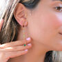 Dangle Multi Gemstone Crystal Drop Gold Plated Earrings, thumbnail 2 of 5