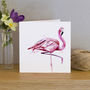 Inky Flamingo Blank Greeting Card, thumbnail 1 of 4