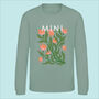 Mother And Child Sage Floral Personalised Sweatshirt Set, thumbnail 2 of 3