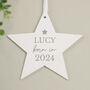 New Baby Born In Wooden Star Decoration, thumbnail 3 of 4