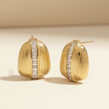 Modern Crystal Studs 18k Gold Plated Waterproof Earrings, 3 of 3