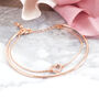Rose Gold Plated Sparkle Heart Bracelet Bangle, thumbnail 7 of 10