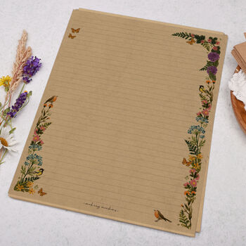 A4 Kraft Letter Writing Paper With Meadow Flowers, 3 of 4