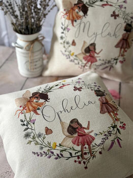 Personalised Fairy Printed Name Cushion, 6 of 6