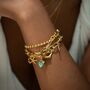 Gold Plated Triple Link Charm Collector Bracelet, thumbnail 2 of 5
