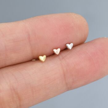 Extra Tiny 3mm Heart Stud Earrings, 4 of 12