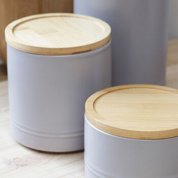 Neutral Grey Ceramic Storage Canister, 2 of 5