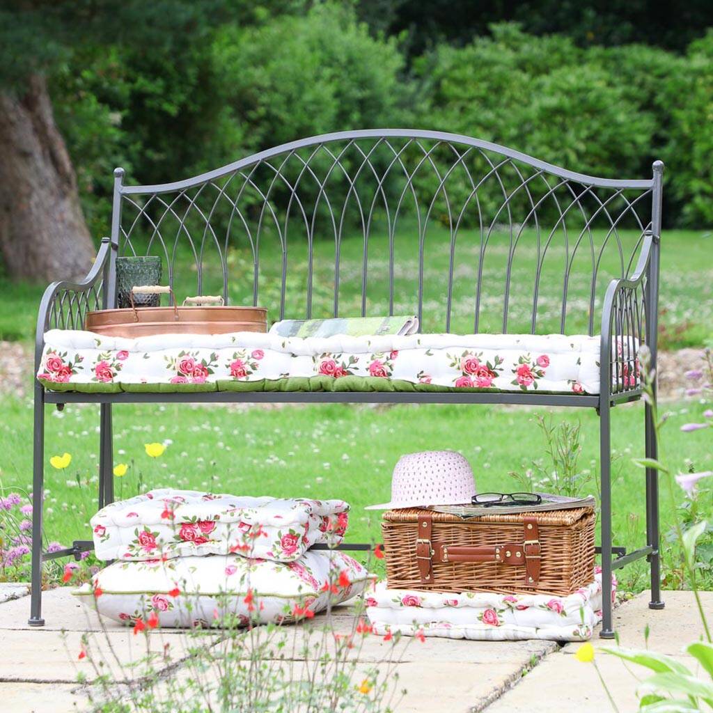 Vintage Grey Arch Backed Garden Bench By Dibor | notonthehighstreet.com
