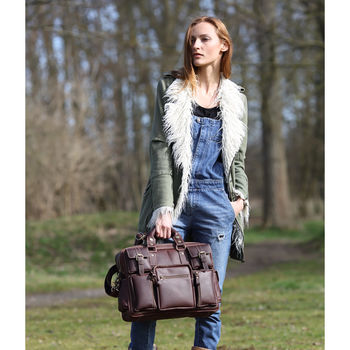 Luxury Leather Multi Pocket Travel Bag, 3 of 8