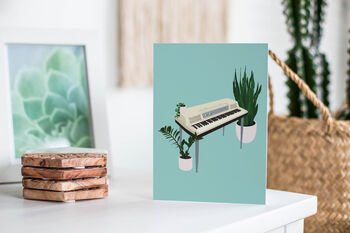 Wurlitzer Piano Houseplant Card | Music Birthday Card, 6 of 6