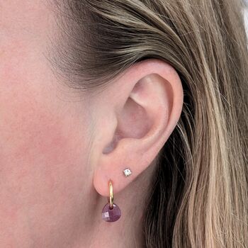 Ruby Teardrop July Birthstone Earrings, 2 of 5