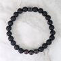 Men's Garnet And Lava Bead January Birthstone Bracelet, thumbnail 6 of 9