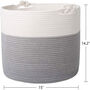 Cotton Rope Grey Basket Toy Blanket Nursery Storage Bin, thumbnail 2 of 4