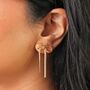 Bow Snake Chain Statement Stud Earrings, thumbnail 2 of 6