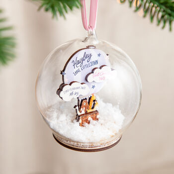 Hot Air Balloon First Christmas Baby Details Bauble, 2 of 10